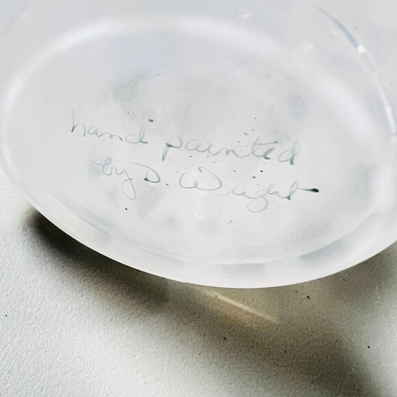 Vtg Fenton Vase French Opalescent Trellis Rose Crest Floral Ruffled Hand-painted - Picture 5 of 5